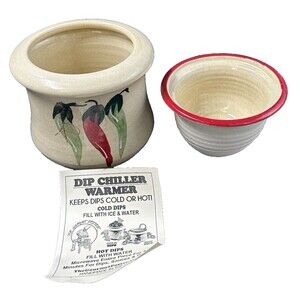 The Gourmet Potter Chili Pepper Stoneware Dip Chiller and Warmer